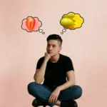 Изображена женщина, вероятно, лесбиянка, задумавшаяся, рядом с ней облачка мыслей, как в комиксах, в одном облачке клубника, на срезе немного напоминающая вульву, в другом пара лимонов, их края слегка напоминают грудь