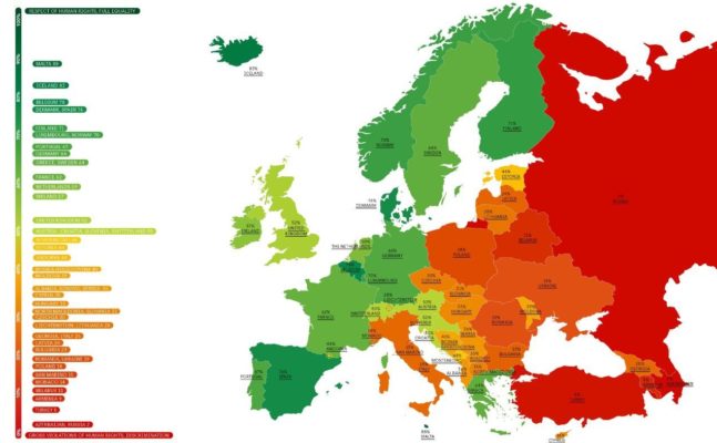 ILGA представила &laquo;Радужную карту&raquo; 2024