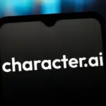 Надпись Character.ai на экране телефона