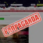 Штамп "пропаганда" поверх главной страницы сайта MyJane